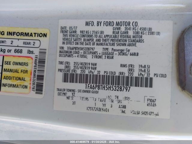 1FA6P8TH5H5328797 Ford Mustang Ecoboost