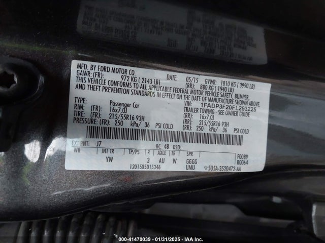 Ford FOCUS SE 2015 1FADP3F20FL293225 Image 9