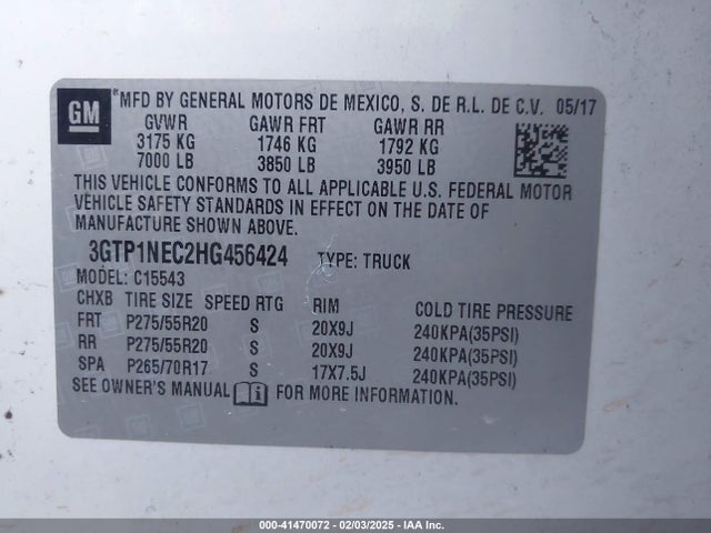 3GTP1NEC2HG456424 GMC Sierra 1500 Slt