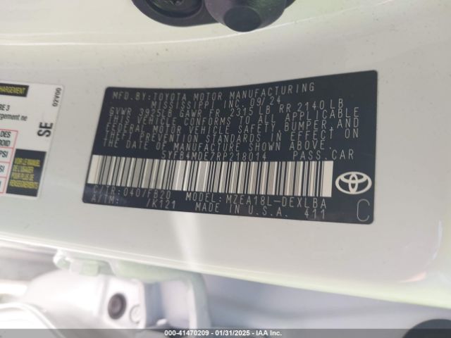 5YFB4MDE7RP218014 Toyota COROLLA LE