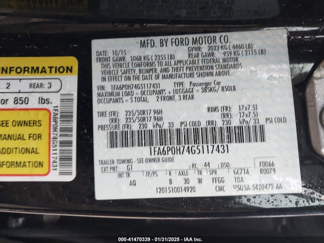 Ford FUSION SE 2016 1FA6P0H74G5117431 Image 9