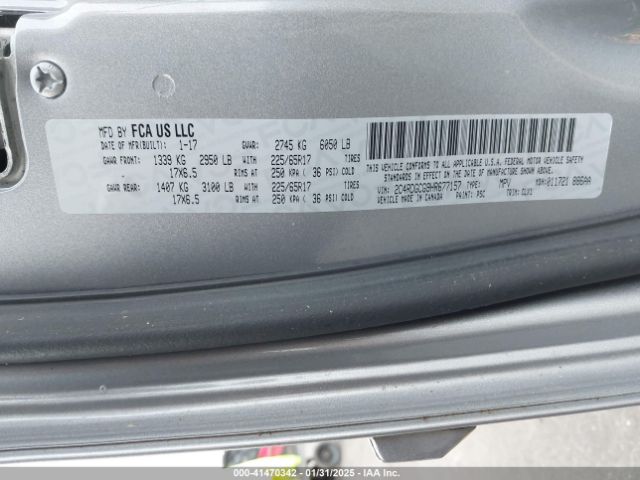2C4RDGCG9HR677157 Dodge Grand Caravan Sxt