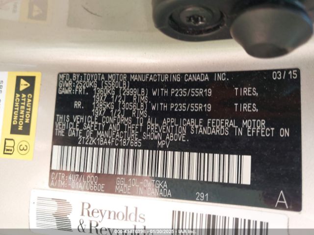 2T2ZK1BA4FC187685 Lexus RX 350