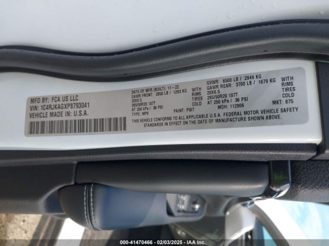 1C4RJKAGXP8793041 Jeep Grand Cherokee L Altitude 4x4