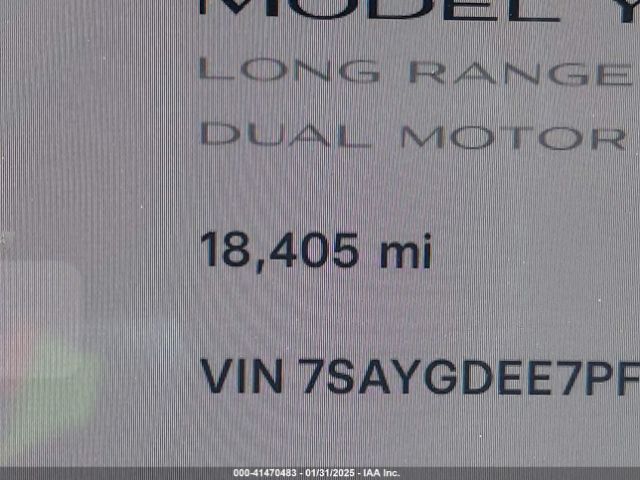 7SAYGDEE7PF825106 Tesla Model Y Awd/long Range Dual Motor All-wheel Drive