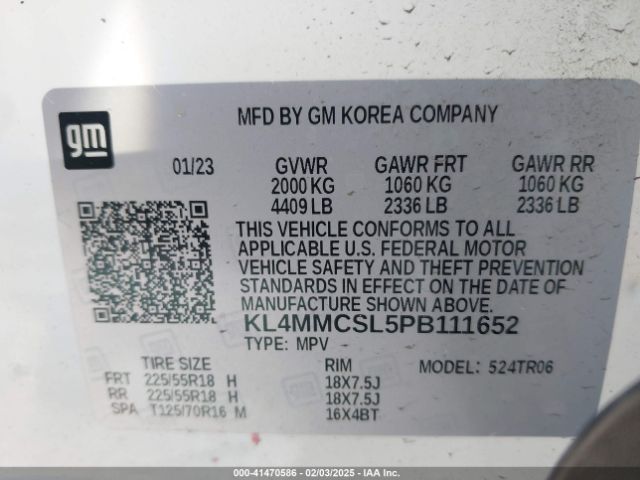 KL4MMCSL5PB111652 Buick Encore Gx Preferred Awd