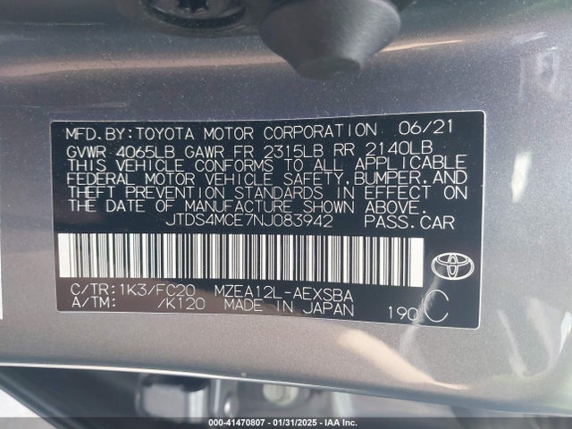 Toyota COROLLA SE 2022 JTDS4MCE7NJ083942 Image 9