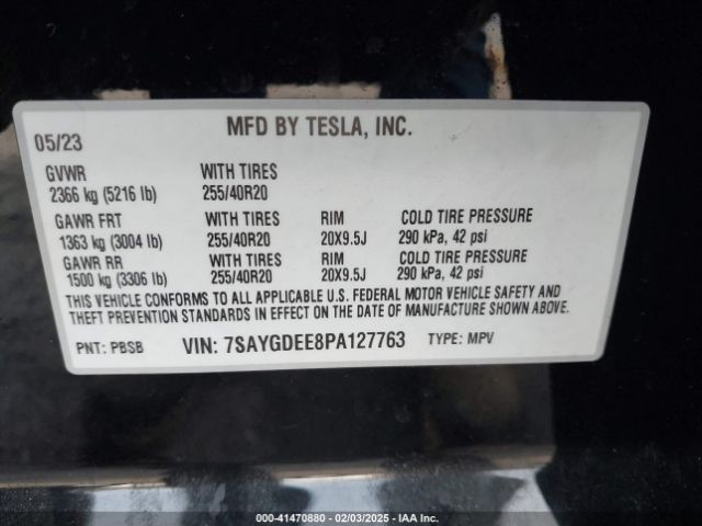 7SAYGDEE8PA127763 Tesla Model Y Awd/long Range Dual Motor All-wheel Drive