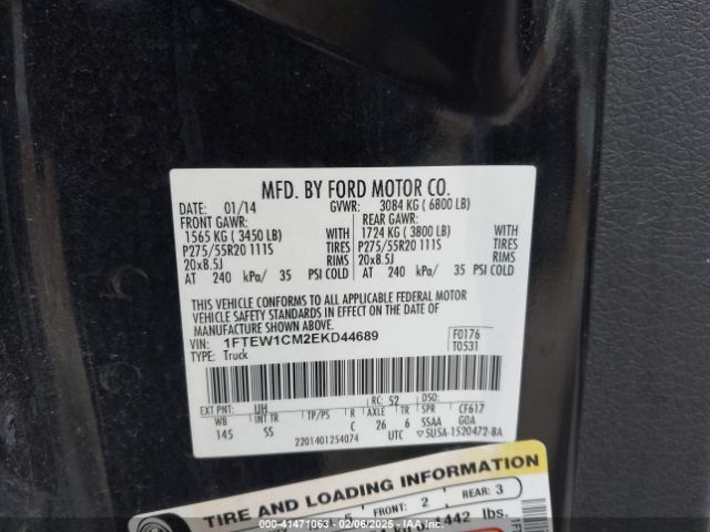1FTEW1CM2EKD44689 Ford F-150 Stx