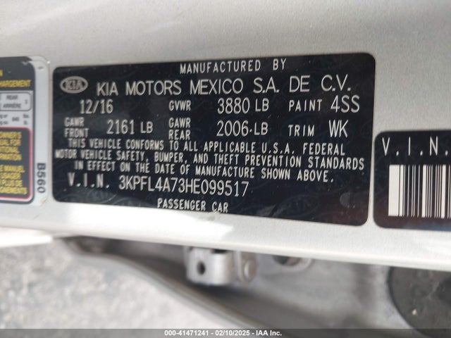KIA FORTE LX 2017 3KPFL4A73HE099517 Image 9