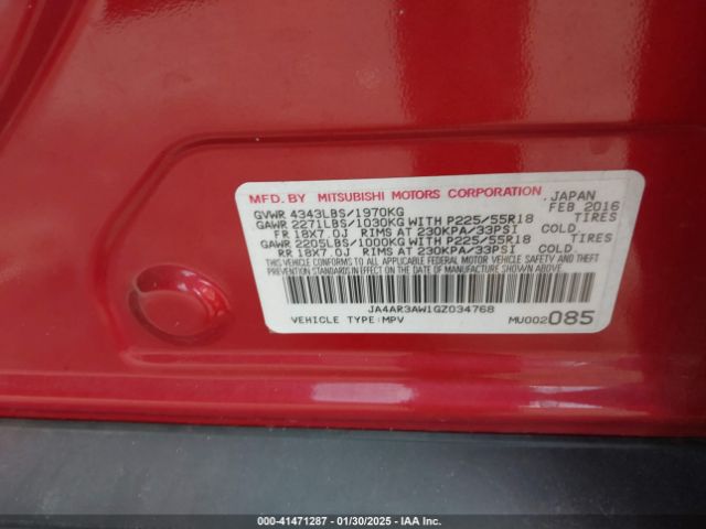 JA4AR3AW1GZ034768 Mitsubishi Outlander Sport 2.4 Es/2.4 Se