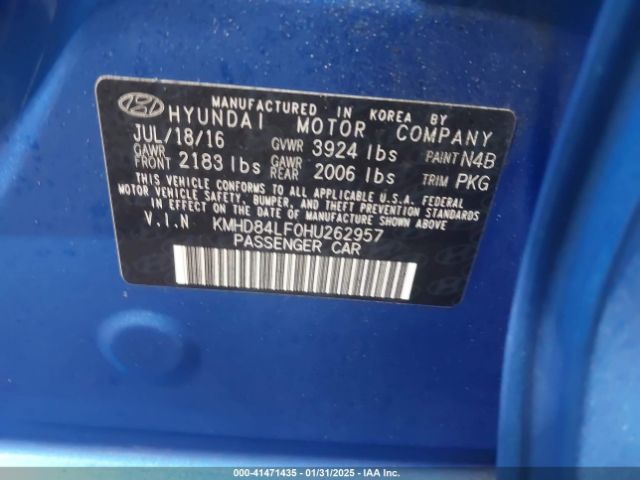 KMHD84LF0HU262957 Hyundai ELANTRA SE