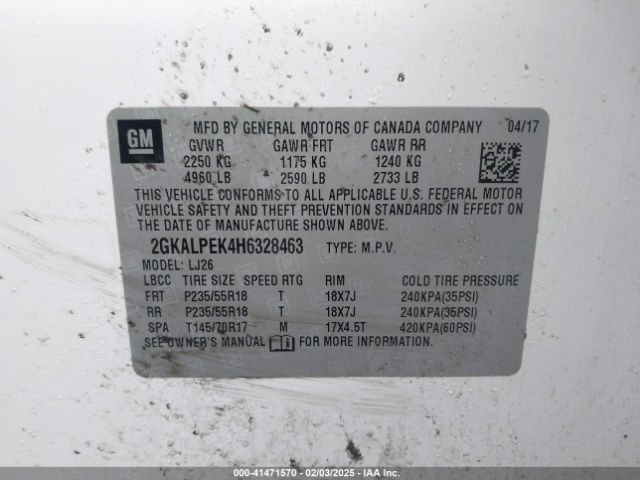 2GKALPEK4H6328463 GMC Terrain Slt
