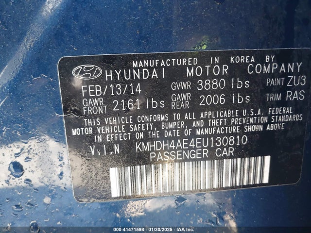 Hyundai ELANTRA SE 2014 KMHDH4AE4EU130810 Image 9