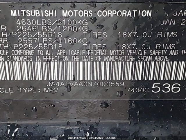 2022 MITSUBISHI ECLIPSE CROSS JA4ATVAA0NZ000559 Photo 8