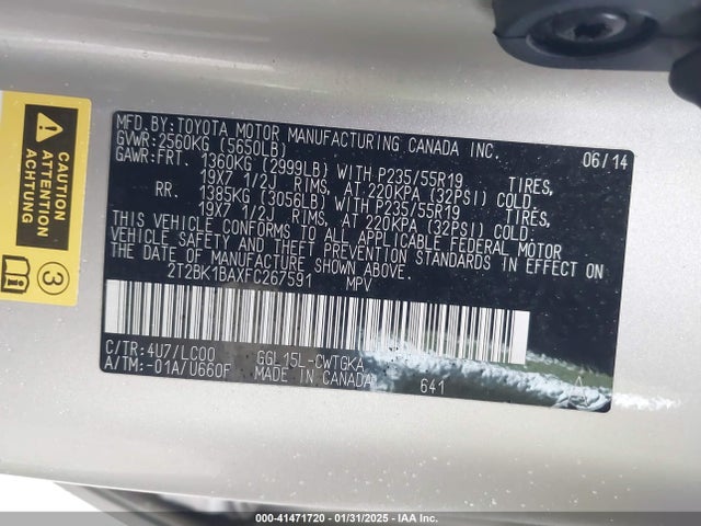 Lexus RX 350 2015 2T2BK1BAXFC267591 Image 9