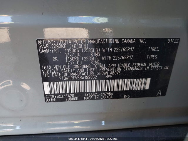 Toyota Rav4 Xle 2022 2T3W1RFV5NW189052 Image 9