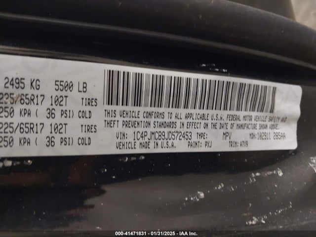 1C4PJMCB9JD572453 Jeep Cherokee Latitude 4x4