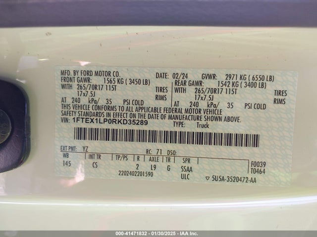 1FTEX1LP0RKD35289 Ford 2.7l-4v