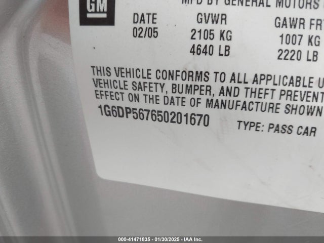 2005 CADILLAC CTS 1G6DP567650201670 Photo 8