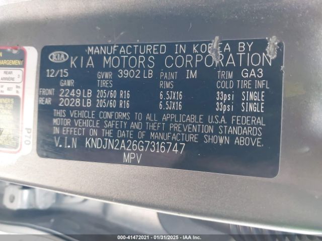 KNDJN2A26G7316747 KIA Soul
