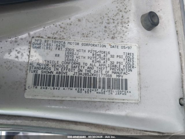 1997 TOYOTA LAND CRUISER JT3HJ85JXV0177568 Photo 8