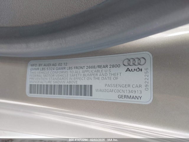 2012 AUDI A7 WAU2GAFC0CN134913 Photo 8