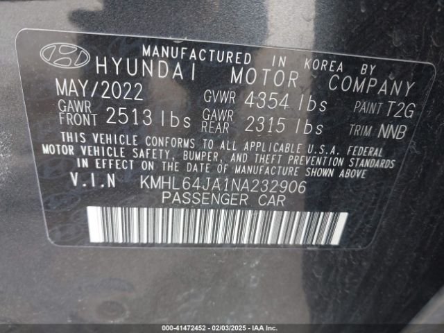 KMHL64JA1NA232906 Hyundai gdi theta iii