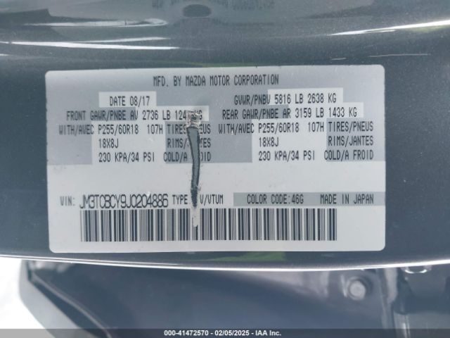 JM3TCBCY9J0204886 Mazda Cx-9 Touring