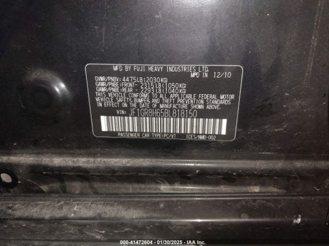 2011 SUBARU IMPREZA WRX STI JF1GR8H65BL818150 Photo 8