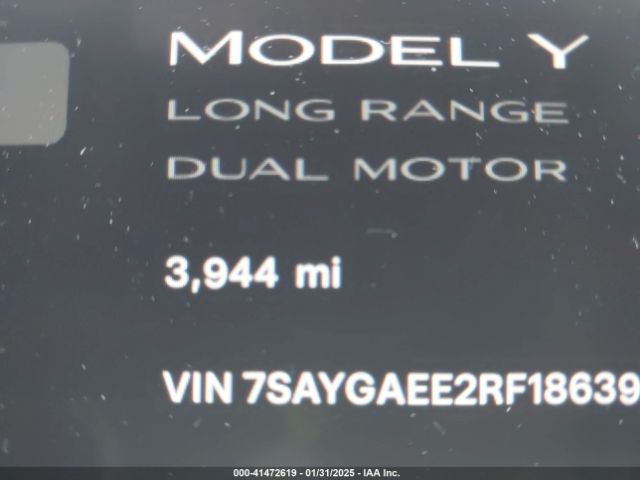 7SAYGAEE2RF186392 Tesla Model Y Long Range Dual Motor All-wheel Drive