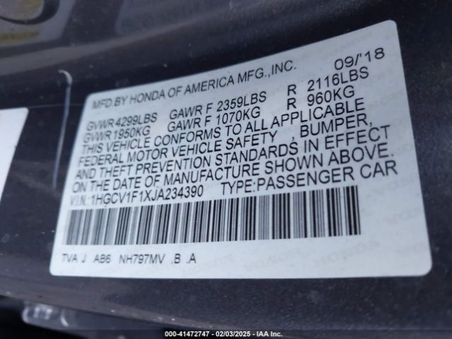 1HGCV1F1XJA234390 Honda ACCORD LX