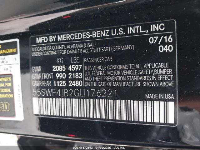55SWF4JB2GU176221 Mercedes-Benz C 300 Luxury/sport