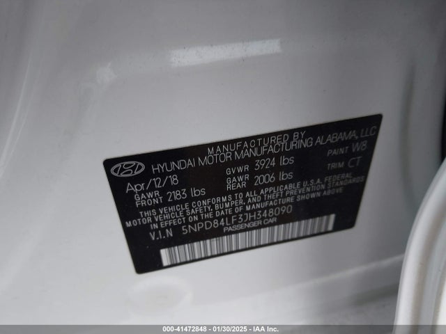 Hyundai Elantra Value Edition 2018 5NPD84LF3JH348090 Image 9
