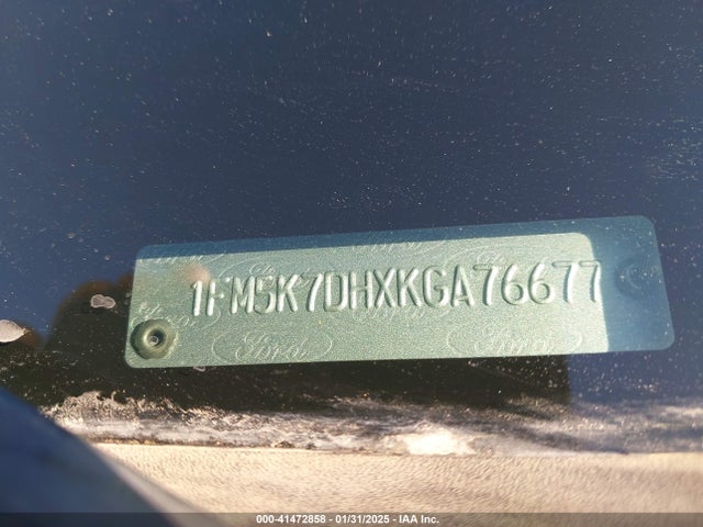 1FM5K7DHXKGA76677 Ford EXPLORER XLT