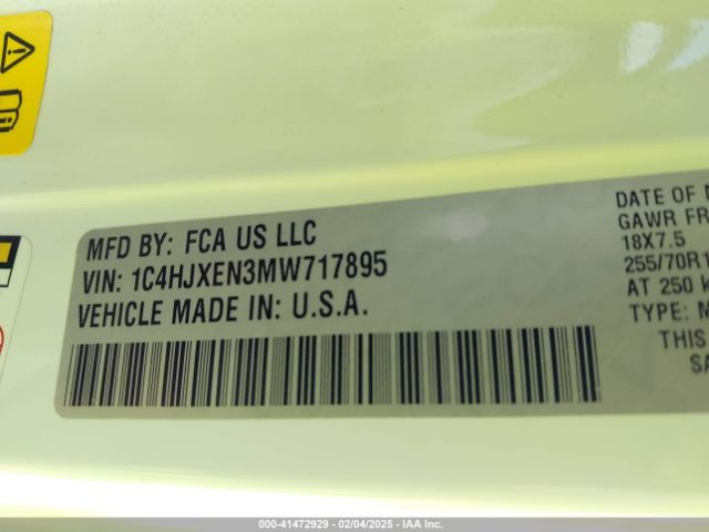 1C4HJXEN3MW717895 Jeep Wrangler Unlimited Sahara 4x4