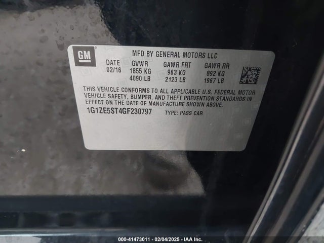 Chevrolet MALIBU 1LT 2016 1G1ZE5ST4GF230797 Image 9