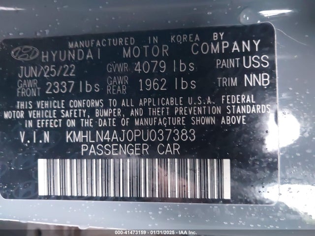 KMHLN4AJ0PU037383 Hyundai Elantra Hybrid Limited