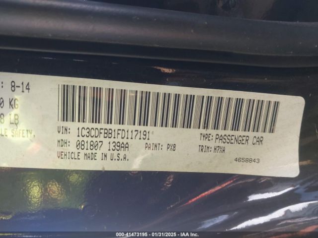 1C3CDFBB1FD117191 Dodge DART SXT
