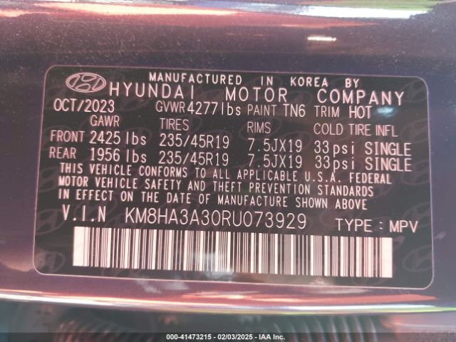 KM8HA3A30RU073929 Hyundai Kona N Line
