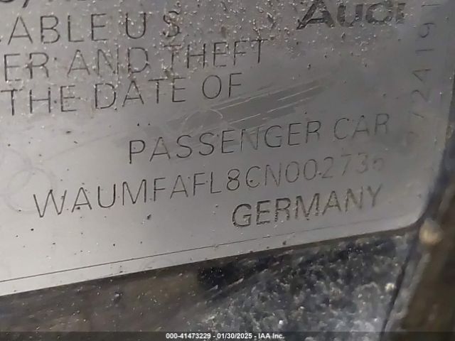 2012 AUDI A4 WAUMFAFL8CN002736 Photo 8