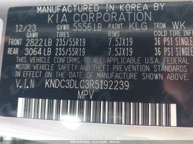 KNDC3DLC3R5192239 KIA Ev6 Wind