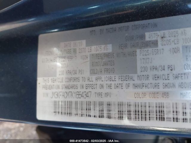 JM3KFACM7K1654347 Mazda Cx-5 Touring