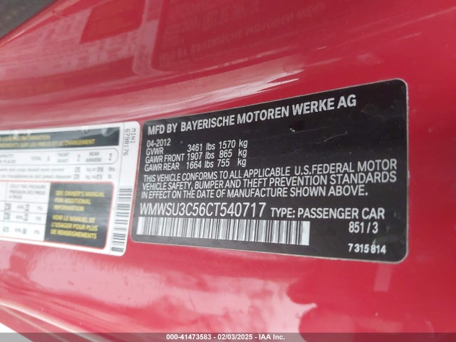 2012 MINI COOPER WMWSU3C56CT540717 Photo 8