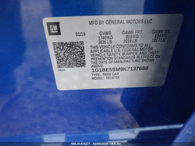 1G1BE5SM9K7137688 Chevrolet CRUZE LT