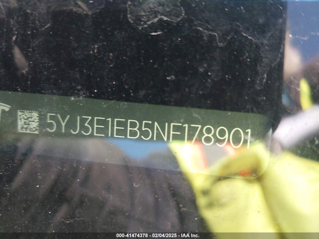 2022 TESLA MODEL 3 5YJ3E1EB5NF178901 Photo 8