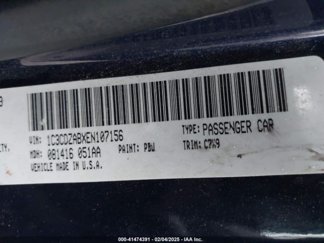 1C3CDZABXEN107156 Dodge AVENGER SE