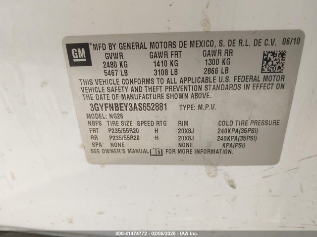 2010 CADILLAC SRX 3GYFNBEY3AS652881 Photo 8