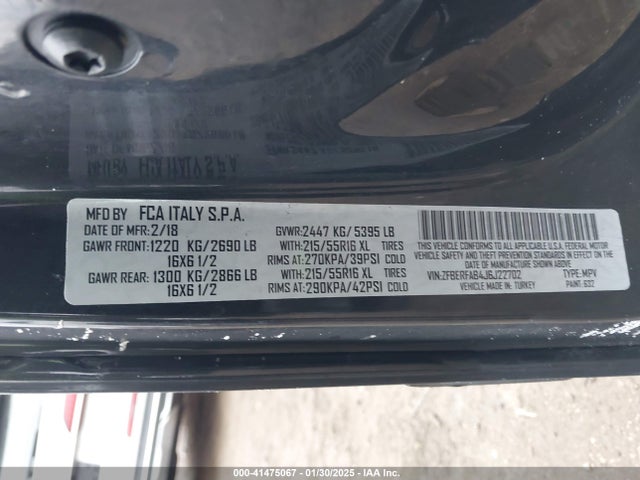 ZFBERFAB4J6J22702 RAM Promaster City Tradesman