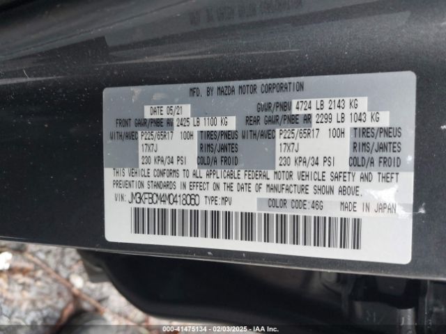 JM3KFBCM4M0418060 Mazda Cx-5 Touring